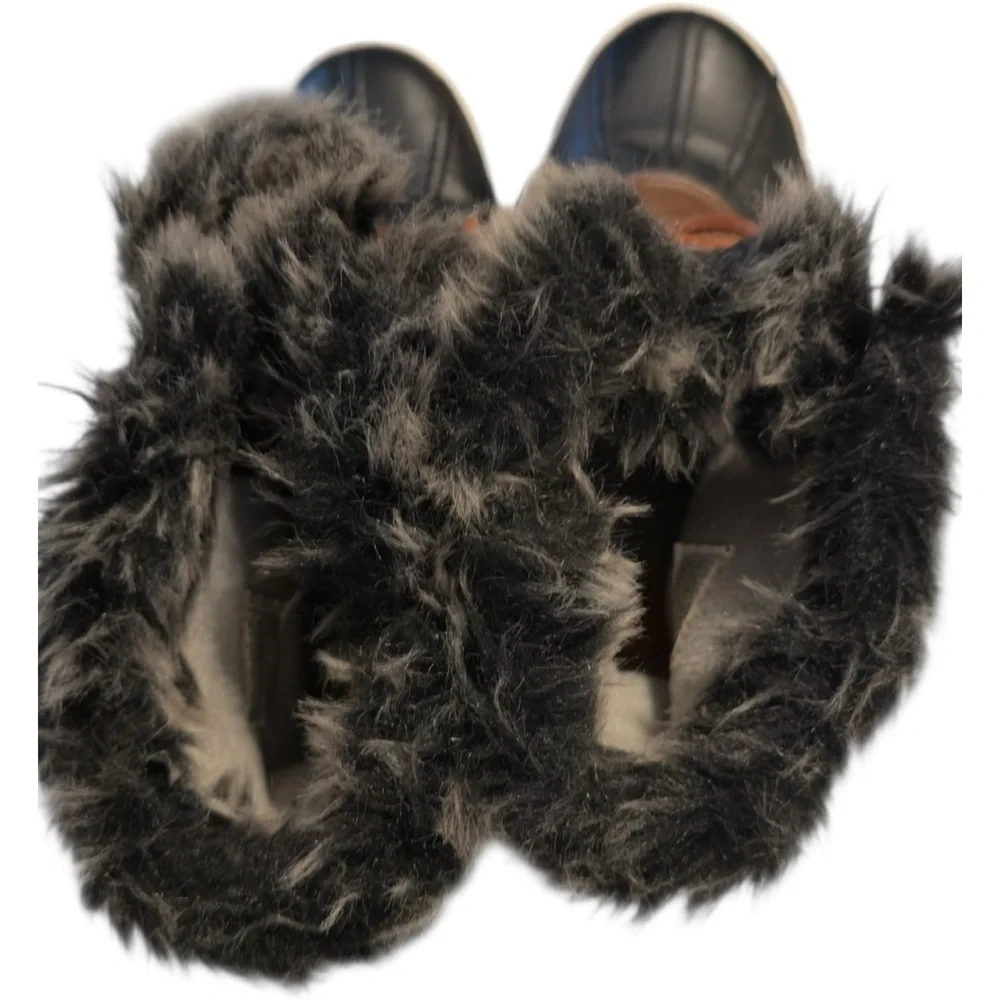 🌸Global Win Black and Brown Fur-Lined Women's Boots
